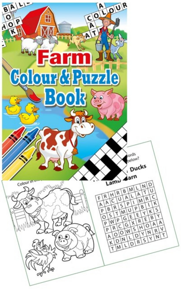 Farm colour and puzzle book