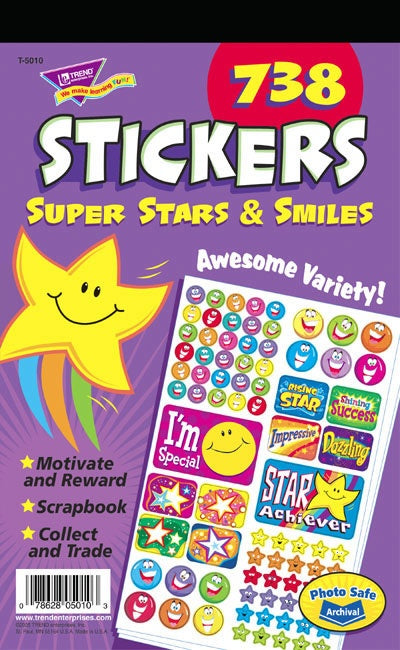 Super Stars & Smiles pad - 738 stickers