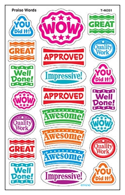 Praise Words - Supershapes stickers large