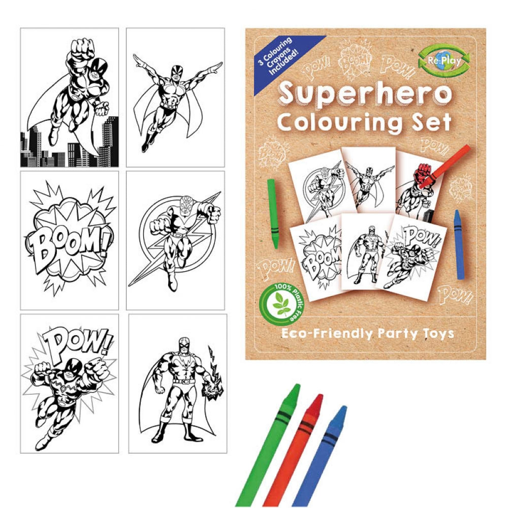 superhero colouring set